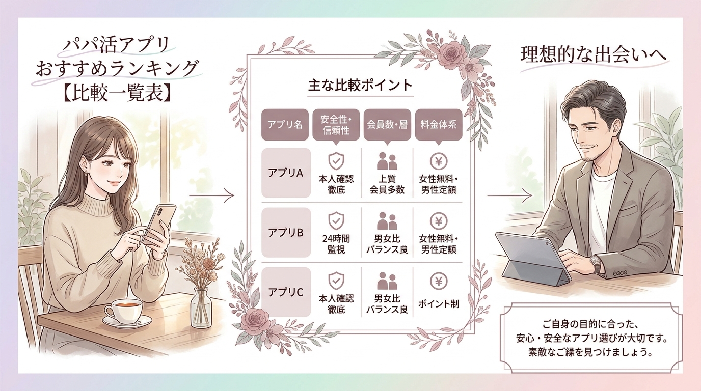 パパ活アプリおすすめランキング【比較一覧表】