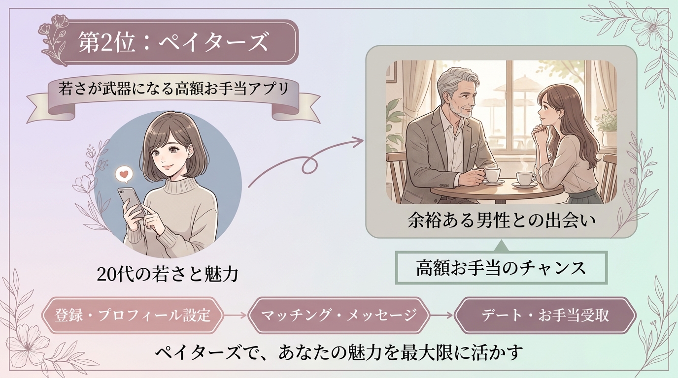 第2位:ペイターズ、若さが武器になる高額お手当アプリ