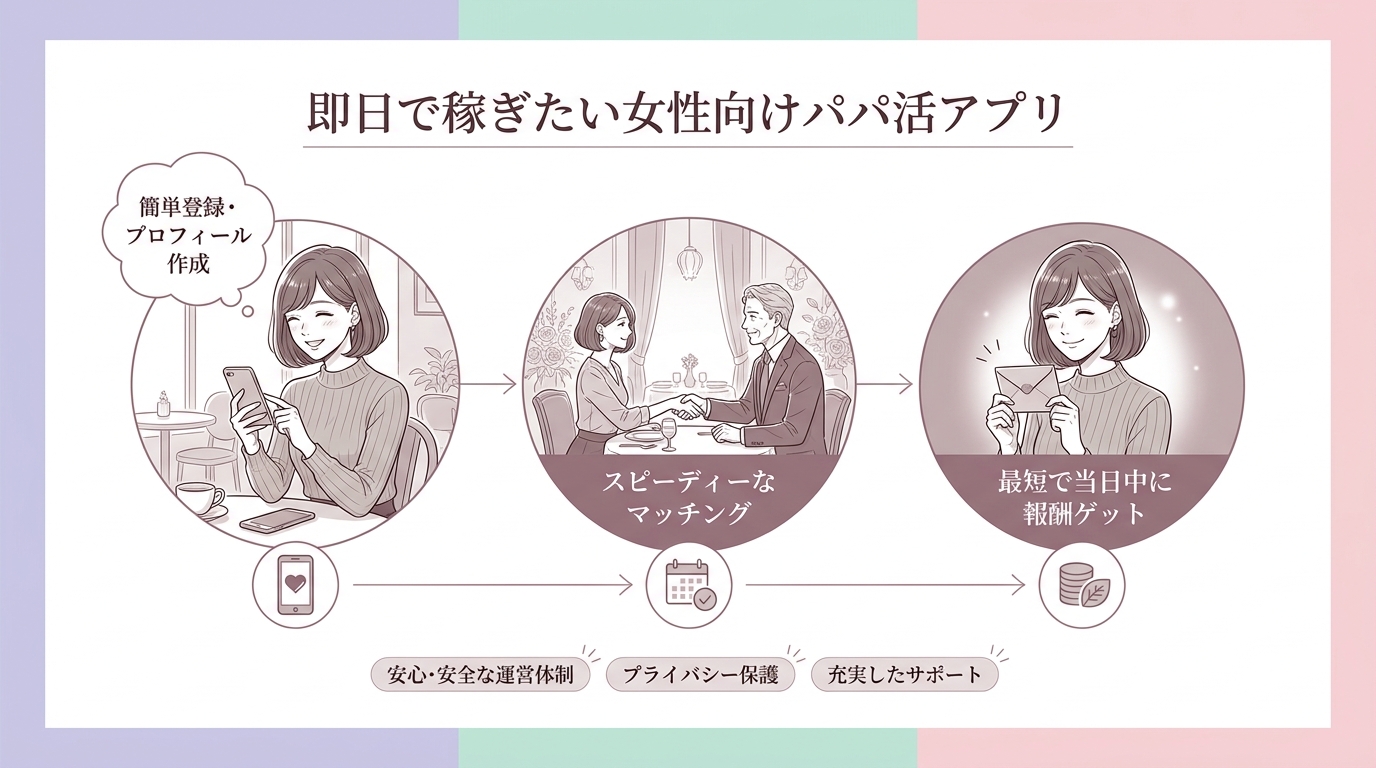 即日で稼ぎたい女性向けパパ活アプリ