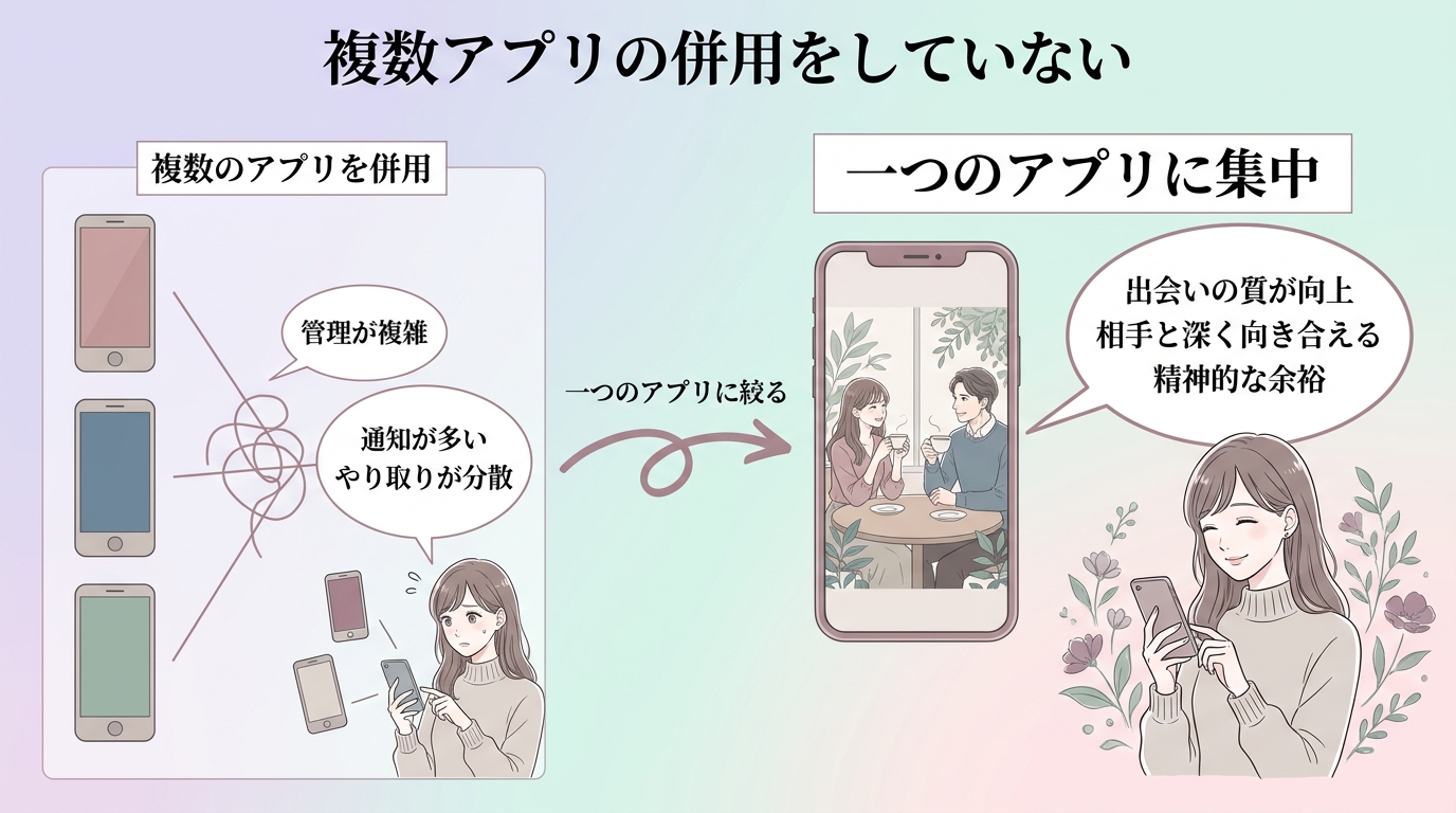複数アプリの併用をしていない