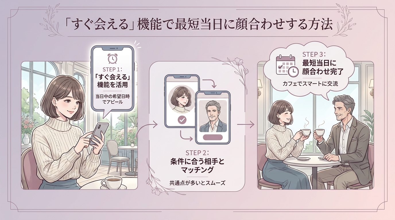 「すぐ会える」機能で最短当日に顔合わせする方法