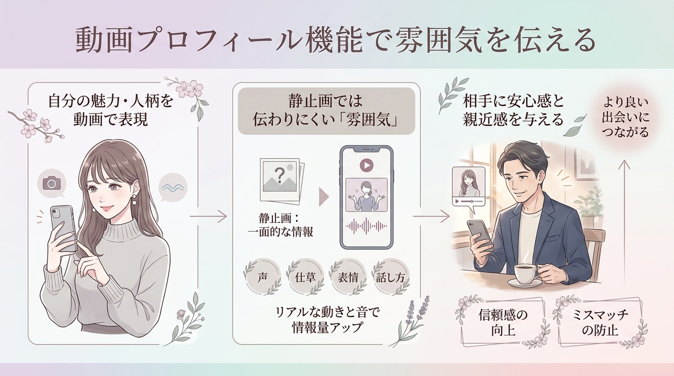 動画プロフィール機能で雰囲気を伝える