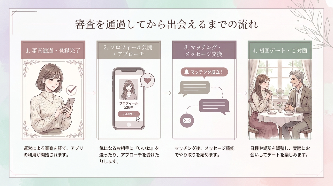 審査を通過してから出会えるまでの流れ